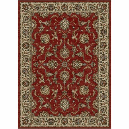 MAYBERRY RUG 5 ft. 3 in. x 7 ft. 7 in. Home Town Ambassador Area Rug, Claret HT9960 5X8